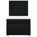 vidaXL Sommier à lattes de lit avec matelas Noir 90x200 cm Tissu