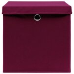 vidaXL Boîtes de rangement 4 Pièces Rouge foncé 32x32x32 cm Tissu