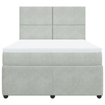 vidaXL Sommier à lattes de lit et matelas Gris clair 140x200cm Velours