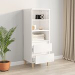 vidaXL Buffet haut Blanc brillant 40x36x110 cm Bois d'ingénierie