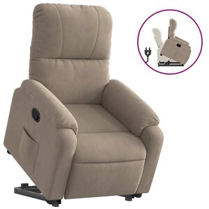 vidaXL Fauteuil inclinable taupe tissu microfibre