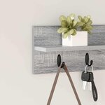 vidaXL Porte-manteau mural avec étagère Sonoma gris 60 x 10.5 x 18 cm