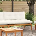 vidaXL Unité de canapé du milieu Blanc Naturel et Crème Bois d'acacia