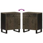 vidaXL Table de chevet noir 50x33x60 cm bois de manguier massif