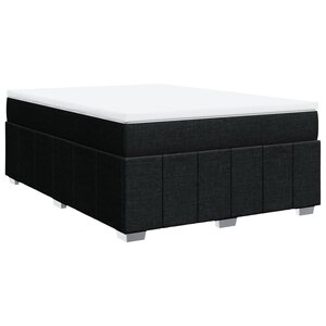 vidaXL Sommier à lattes de lit avec matelas Noir 140x200 cm Tissu