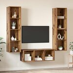 vidaXL Ensemble de meubles TV 3 Pièces Bois ancien 37 x 37 x 142.5 cm
