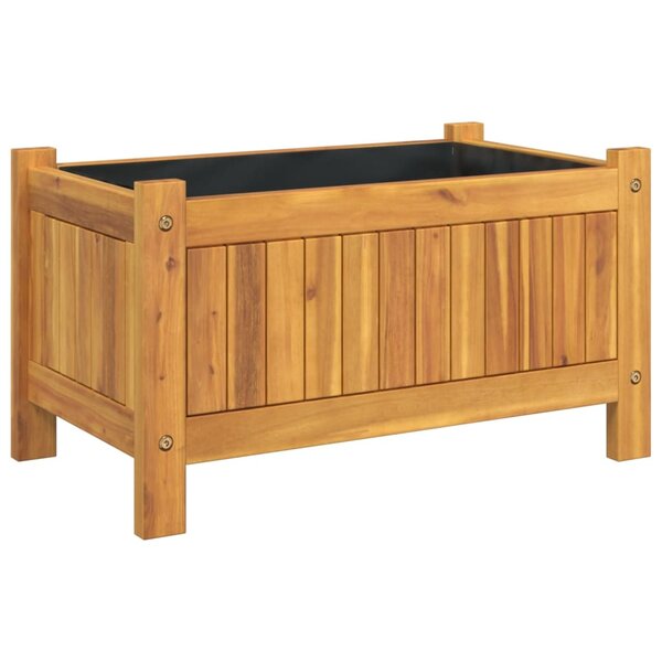 vidaXL Jardinière avec doublure 54x31x30 cm bois massif d'acacia