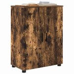 vidaXL Cabinet de salle de bain avec porte Chêne fumé 60 x 35 x 80 cm