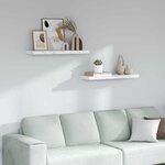 vidaXL Étagère Murale 2 Pièces Marbre blanc 80 x 23 5 x 4 cm