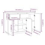 vidaXL Buffet 110x34x75 cm bois massif de pin