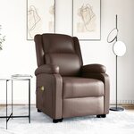 vidaXL Fauteuil de massage Marron Similicuir