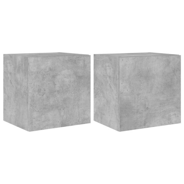 vidaXL Meubles TV muraux et lumières LED 2Pièces gris béton 40 5x35x40 cm