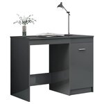 vidaXL Bureau Gris brillant 100x50x76 cm Aggloméré