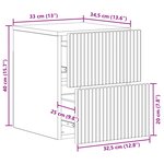vidaXL Cabinet de chevet mural 2 Pièces Chêne fumé 33 x 34 5 x 40 cm