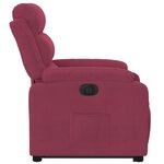 vidaXL Fauteuil inclinable électrique rouge bordeaux velours