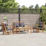vidaXL Ensemble de canapé de jardin Naturel Bois de teck solide