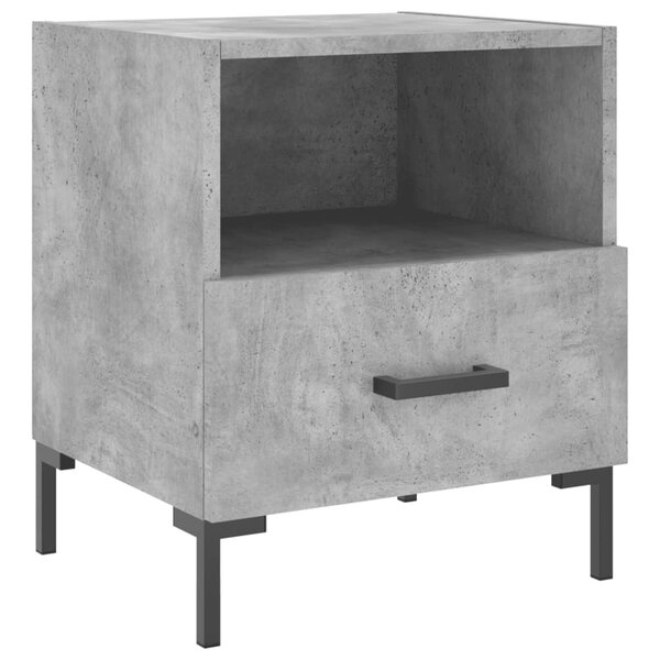 vidaXL Table de chevet gris béton 40x35x47 5 cm bois d’ingénierie