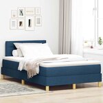vidaXL Lit boxspring avec matelas avec matelas Bleu 120 x 190 cm tissu
