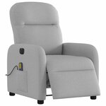 vidaXL Fauteuil de massage inclinable électrique gris nuage tissu