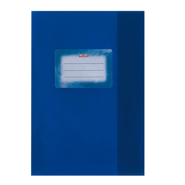 Protège-cahiers format A5 gravé paille PP Bleu foncé HERLITZ