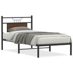 vidaXL Cadre de lit sans matelas chêne marron 90x190cm bois ingénierie