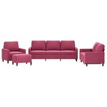 vidaXL Ensemble de canapés 4 Pièces avec coussins Rouge bordeaux Velours