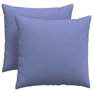 vidaXL Coussins de canapé 2 pc tissu Bleu denim 45 x 45 cm