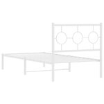 vidaXL Cadre de lit métal sans matelas avec tête de lit blanc 90x200cm