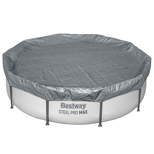 Bestway Couverture de piscine 1 Ø3 05 m Rond Polyester Gris for