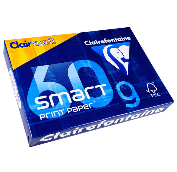 Ramette 500 Feuilles Smart 60g A4 210x297 mm Blanc CLAIREFONTAINE