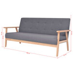 vidaXL Ensemble de canapés 3 Pièces Tissu Gris foncé