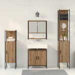 vidaXL Ensemble de mobilier de salle de bain avec porte 4 Pièces Marron