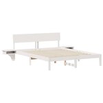vidaXL Cadre de lit avec tables de chevet Blanc Bois massif en pin