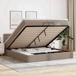 VidaXL Cadre de lit ottoman et matelas cappuccino 200x200cm similicuir