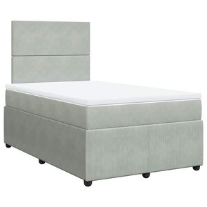 vidaXL Sommier à lattes de lit et matelas Gris clair 120x200cm Velours