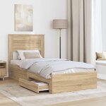 vidaXL Cadre de lit Chêne Sonoma 100 x 200 cm Bois d'ingénierie