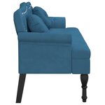 vidaXL Banc avec coussins bleu 120 5x65x75 cm velours