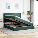 vidaXL Lit avec rangement et matelas Vert foncé 180 x 200 cm Velours