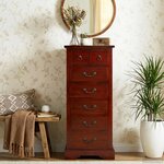 vidaXL Commode Marron 45 x 35 x 100 5 cm Bois de Mahogany Massif