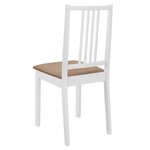vidaXL Chaises à manger avec coussins lot de 4 blanc bois solide