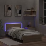vidaXL Cadre de lit tête de lit et lumières LED chêne sonoma 100x200cm