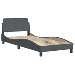 vidaXL Cadre de lit avec LED sans matelas gris foncé 90x190 cm velours