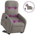 vidaXL Fauteuil inclinable de massage électrique Taupe Tissu