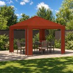 vidaXL Pavillon 3 x 3 m Terre cuite Polyester et Acier 190 gsm