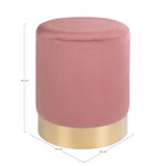 Pouf en velours rose avec base en laiton Ø 34 x 43 cm