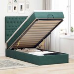 vidaXL Cadre de lit ottoman avec matelas vert foncé 90x200 cm velours