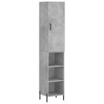 vidaXL Buffet haut Gris béton 34 5x34x180 cm Bois d'ingénierie