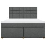 vidaXL Sommier à lattes de lit avec matelas Gris foncé 180x200cm Tissu