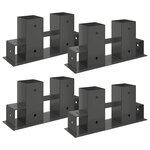 Aide à l'empilement de bois de chauffage 4 Pièces Anthracite Acier
