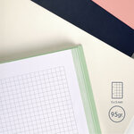 Cahier à Spirale Milan Serie 1918 Format A5 Grille 5x5mm - 80 Feuilles de 95 gr/m2 - Microperforé  2 Trous - Coloris Beige